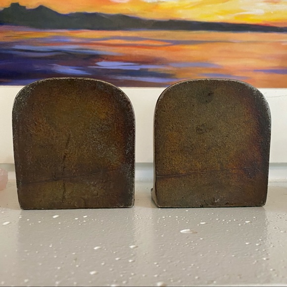 Rare Vintage “The Village Blacksmith” Bookends Bronze - Picture 10 of 10